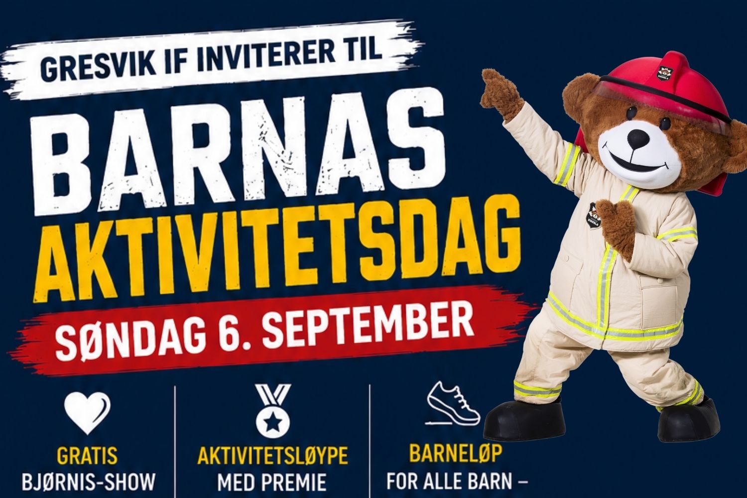 Barnas Aktivitetsdag - Bjørnis kommer søndag 6.sept