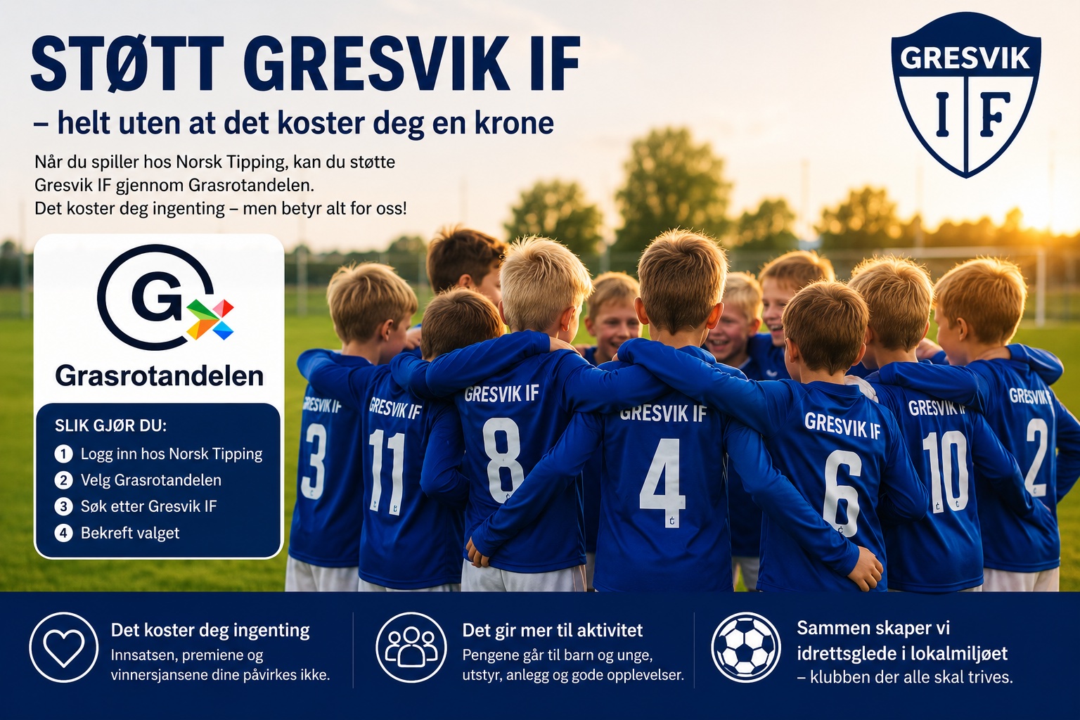 Støtt Gresvik IF gjennom Grasrotandelen