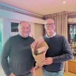 Thomas Næss og Tore Arntzen i Aktium Eiendom hvor Tore holdt innlegg om Aktium Eiendoms historie og fremtidsplaner